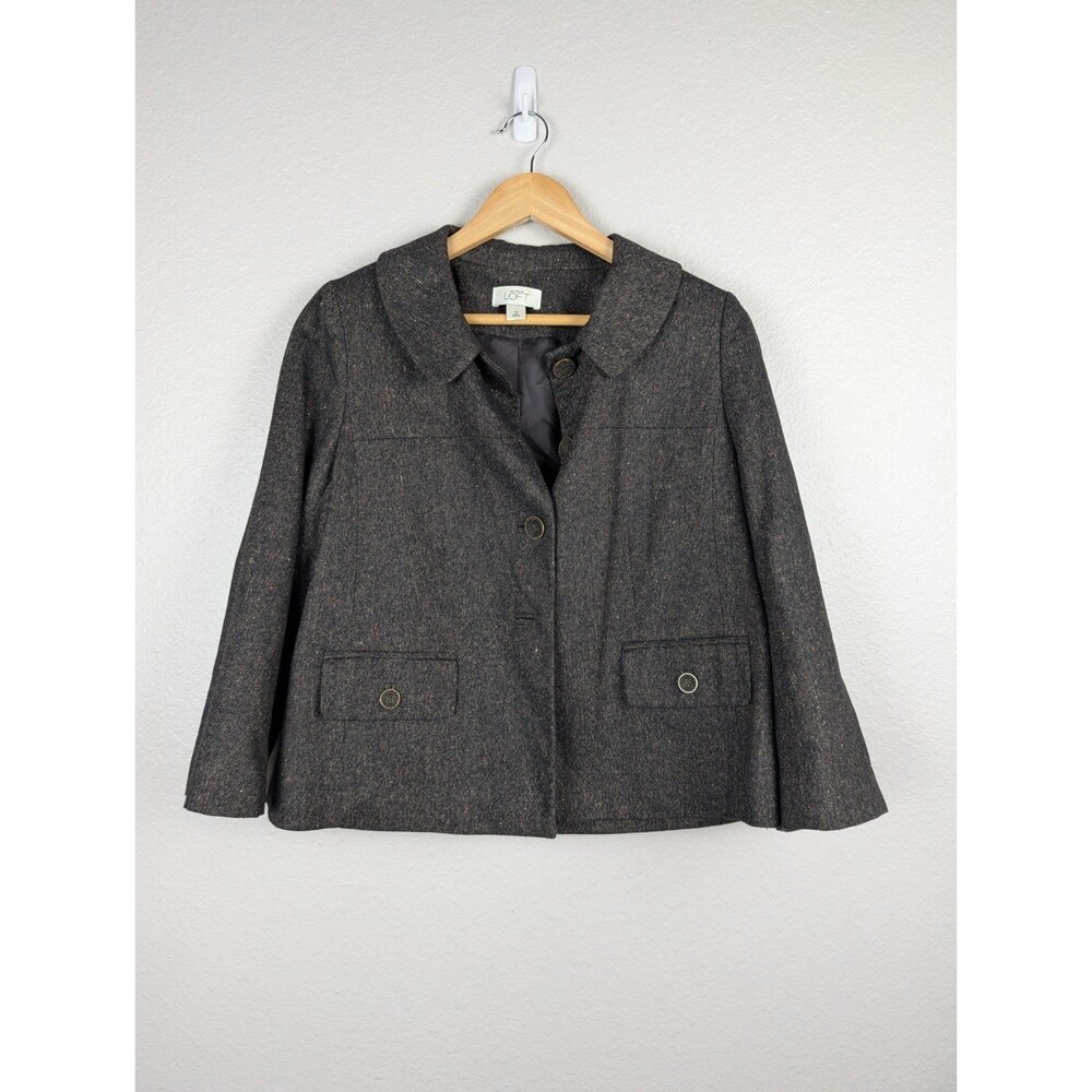 Ann Taylor Loft Brown Jacket Women's Size 10 Long Sleeve